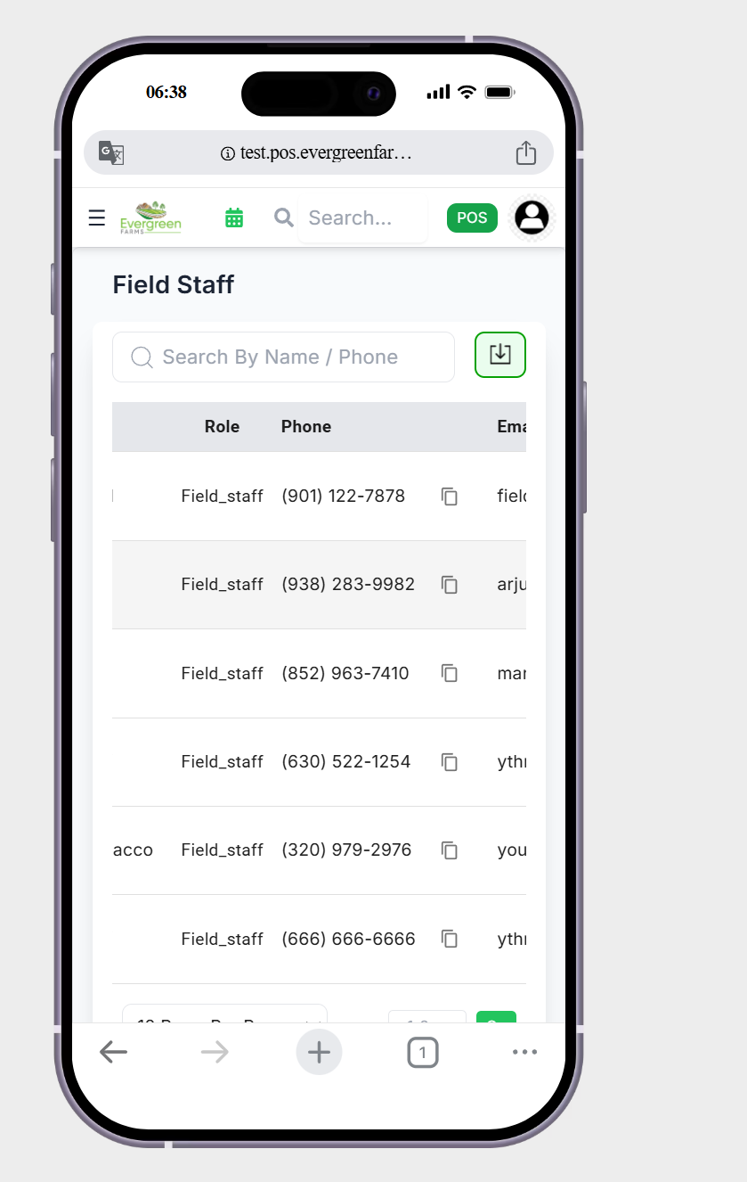 phone coloum move to little bit