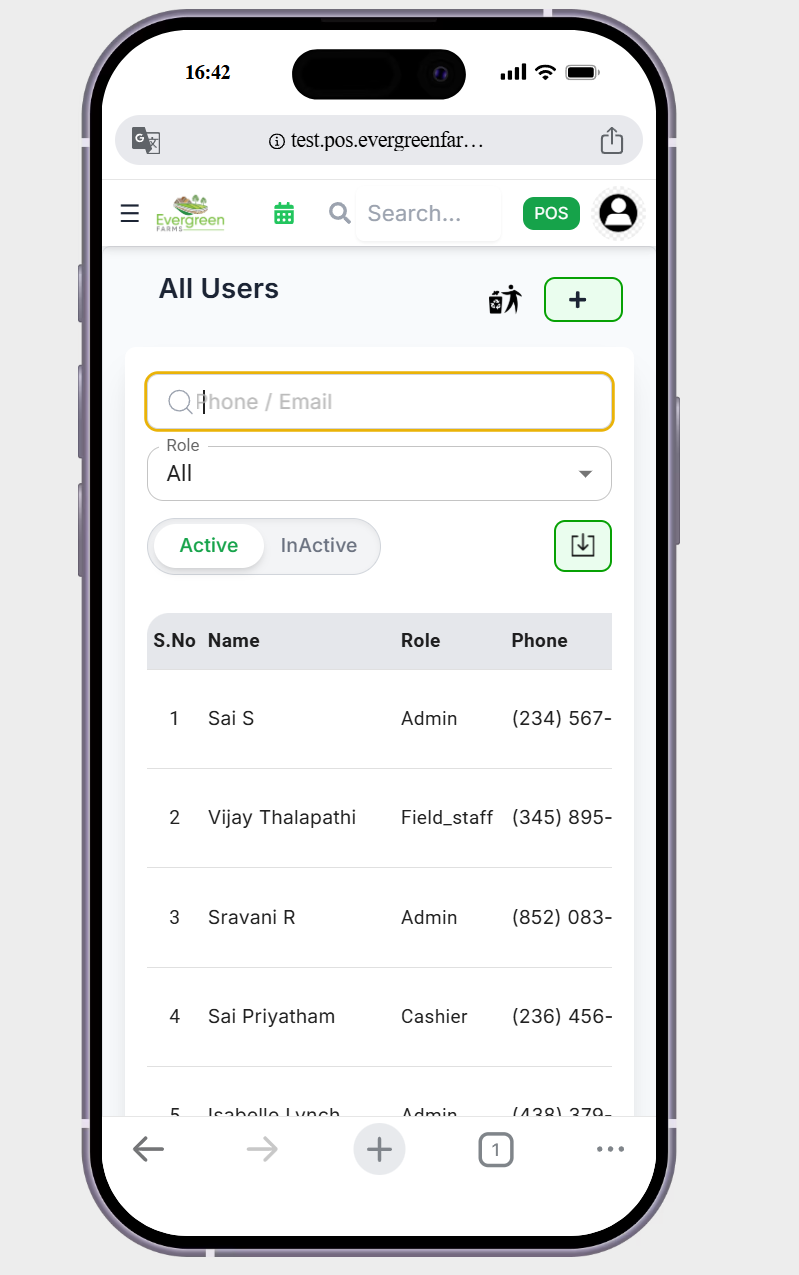 in all user page in search bar the text filed change the colour in to the blue