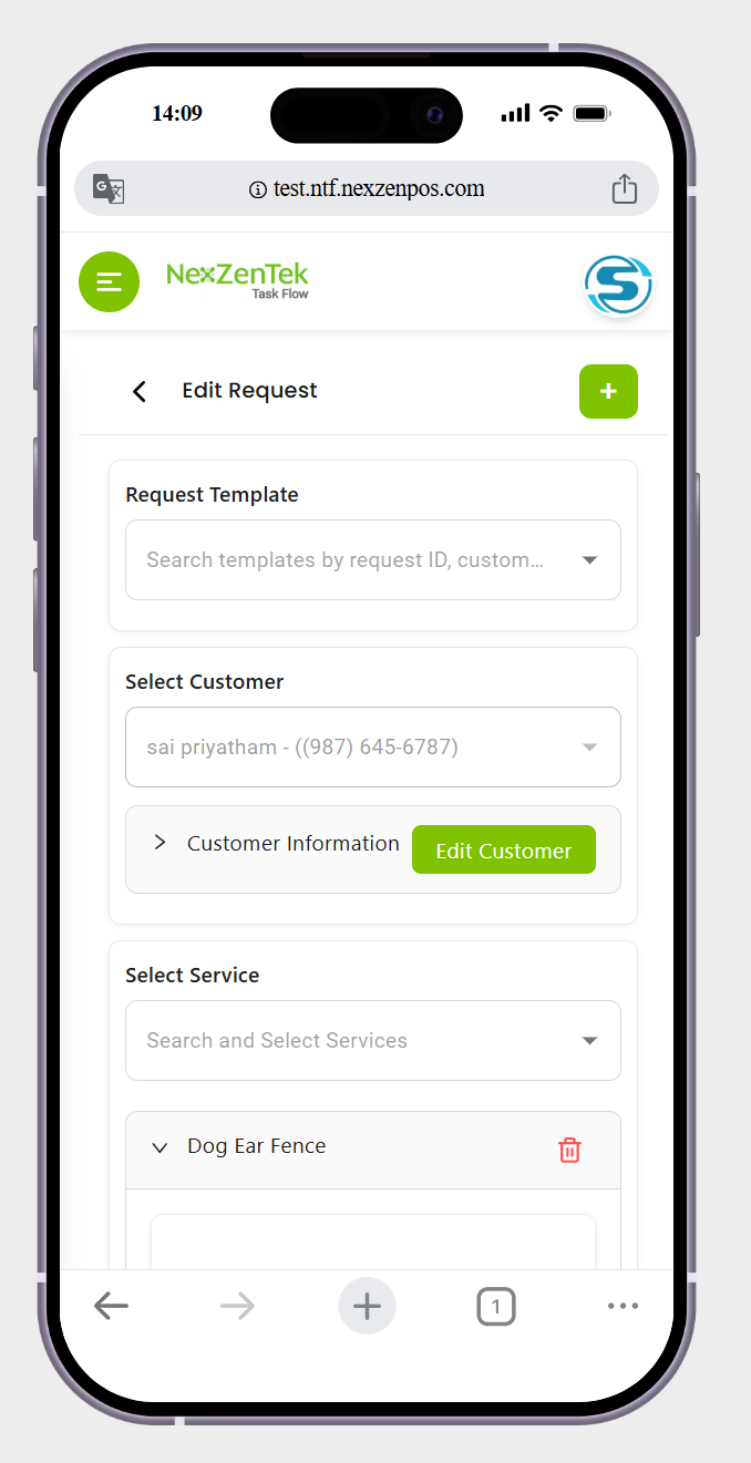in edit request page ->show me the update button