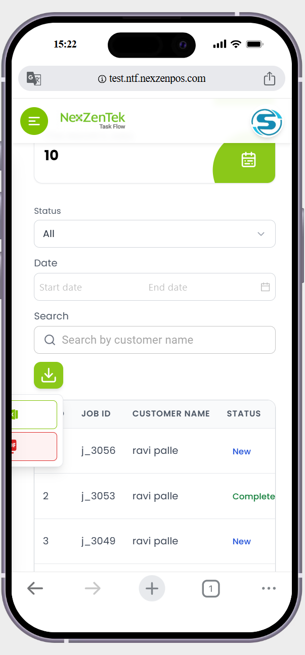 in jobs page the download options are not showing perfectily in jobs page the download options are not showing perfectily
