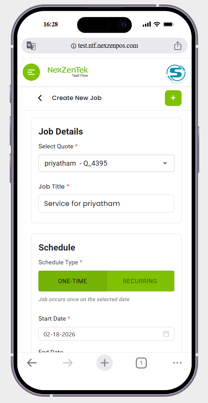 in creat job page it showing the (+) button but show me the (save ) button in creat job page it showing the (+) button but show me the (save ) button