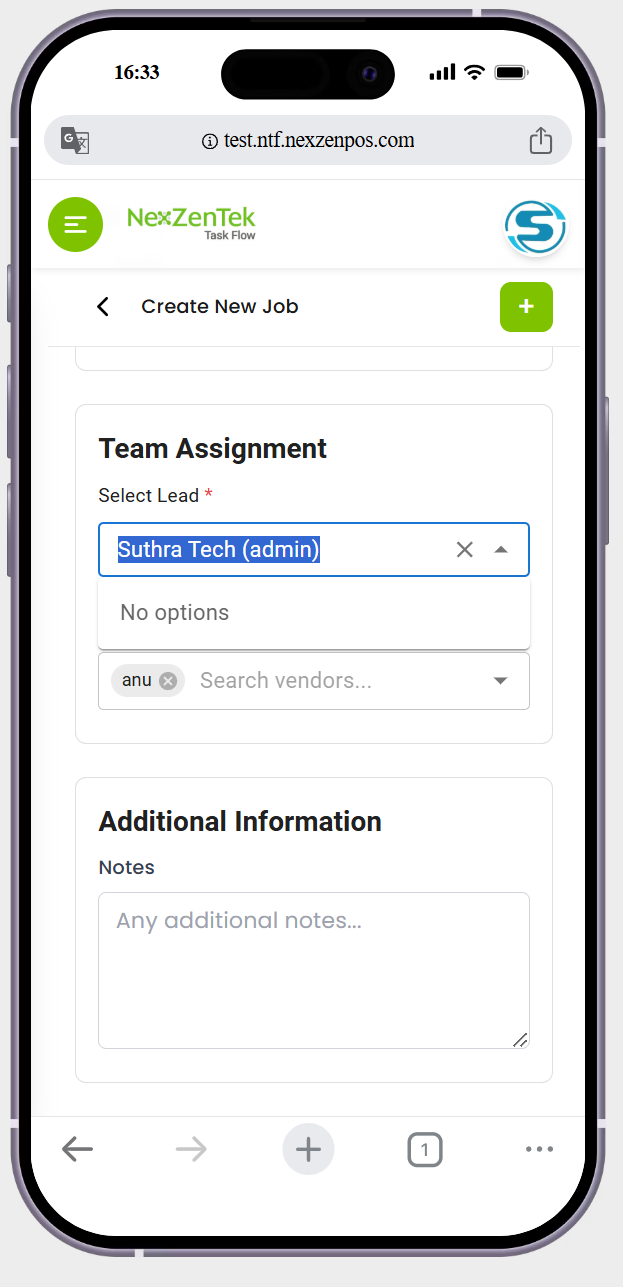 in creat job page ->the team Assignment the text feild is showing the blue colour ->replace with green colour in creat job page ->the team Assignment the text feild is showing the blue colour ->replace with green colour