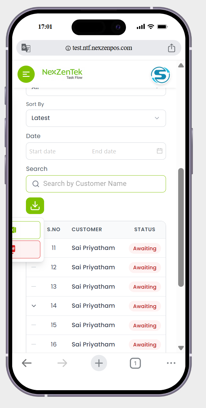 in invoice page the download opetions are not showing perfectily in invoice page the download opetions are not showing perfectily